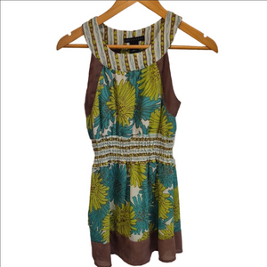 Apostrophe Green and Brown Floral Tunic